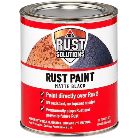 Ags Paint, UV Resistant, Matte Black, 1 Quart AOR-32